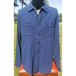 Woolrich Shirt Mens 2XL Blue Chamois Long Sleeve Button Up Flannel